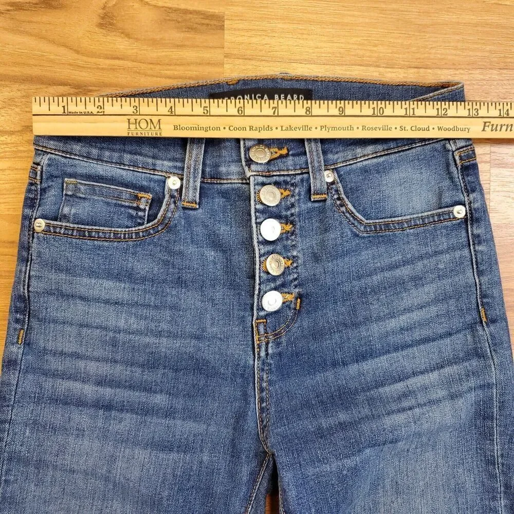 Veronica Beard Size 26 Debbie High Rise Skinny Jeans‎ Button Fly Bright Stone #2